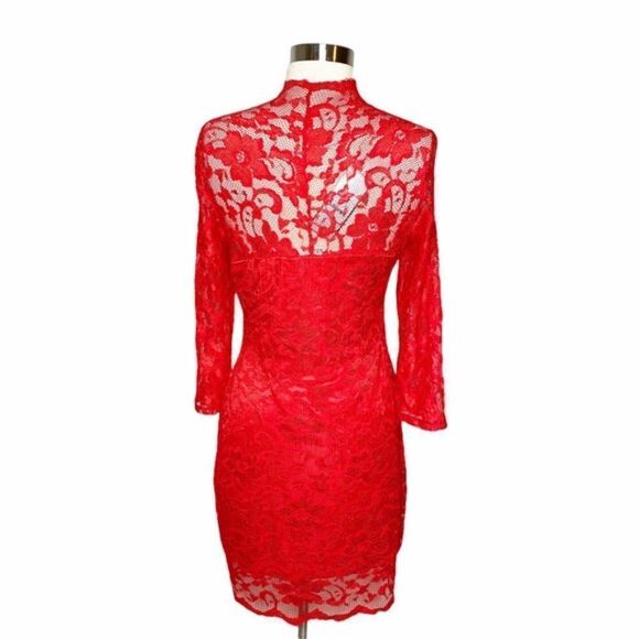 Red Lace Dress by bkmgc - Size L - Picture 9 of 9